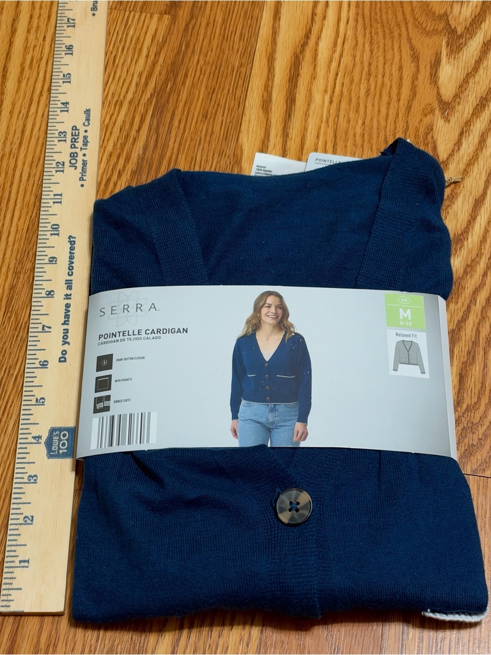 Serra Navy Pointelle Cardigan - Women's